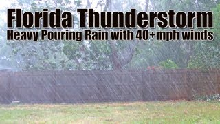 Florida Thunderstorm with 40+mph winds | Heavy Pouring Rain Thunder and Wind Sounds by RainbirdHD 21,408 views 6 years ago 1 hour, 13 minutes