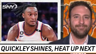 Ian Begley on Immanuel Quickley's big performance, previews big game vs Heat | SportsNite | SNY