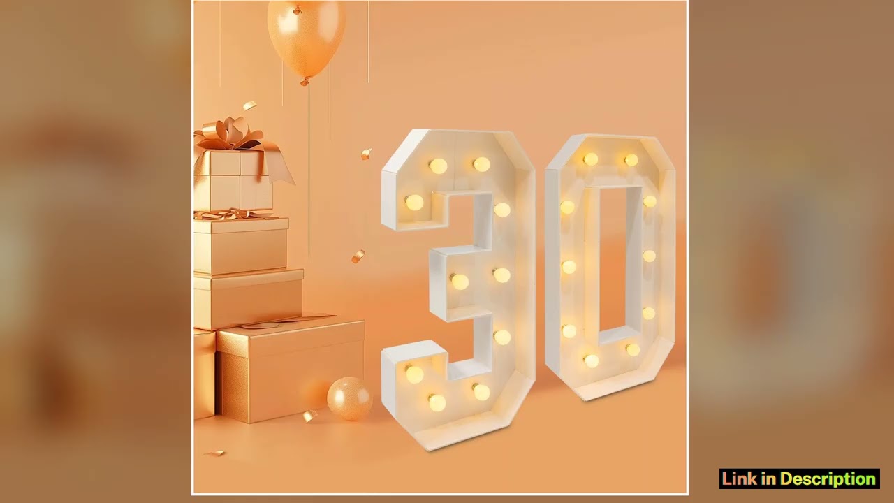 30405060 LED Light Up Numbers 30th40th50th60th Birthday Party Decoration Light Up Numbers for