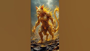 "Gold Man vs Furious Dog ⚡ | Epic Hybrid Transformation AIArt #GoldMan #HybridMonster #DarkFantasy