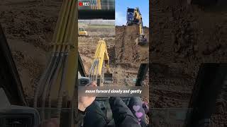 how to safely go down a steep slop with an excavator