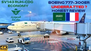 SAUDIA SV143 Riyadh RUH ✈ Paris CDG (Boeing 777-300ER Economy) Flight Report #78 [4K]