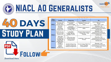 NIACL AO Generalist | 40 Days Study Plan and Complete Exam guide | By Karan Sardana