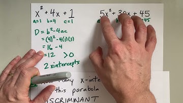 How Many x-intercepts does this Parabola have? (Discriminant)