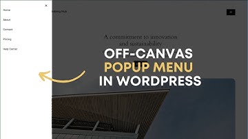 How to Create a Off-Canvas Popup Menu in WordPress Block Editor