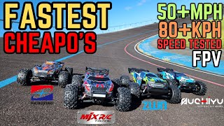 Cheap Brushless RC Trucks Speed Tested at VELODROME - Are they really as fast as they claim???