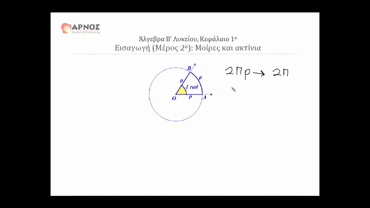 Μοίρες και ακτίνια - Άλγεβρα Β' Λυκείου