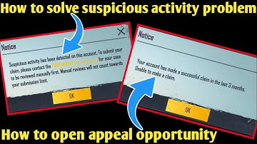 How to solve suspicious activity problem | How to open appeal opportunity in new update