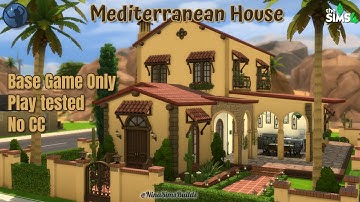How to build a BASE GAME Mediterranean house in the sims 4 | stop motion speed build | ASMR | No CC