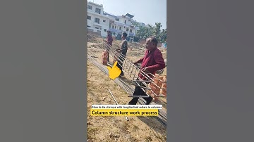 How to tie stirrups with longitudinal rebars in columns , column structure work #structure #column