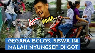 Tingkah Lucu Pelajar, Bolos Sekolah Sampe Nyungsep Di Comberan !!
