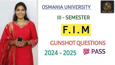 F.I.M || FINANCIAL INSTITUTIONMARKETS || IMPORTANT QUESTIONS 💯 || SEM - 3 || O.U |‎@shivanipallela 