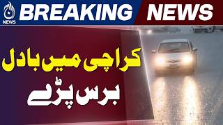 Heavy Rain Brings Pleasant Weather Across Karachi - Aaj News