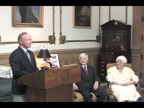 July 20, 2009 - Governor Mitch Daniels presented the Knight of the Legion of Honor medal to Charles Kemp of Indianapolis on behalf of the French government at a ceremony in the governors office. Kemp served in the United States Army in World War II and led his platoon in the Battle of the Bulge. The Legion of Honor was created by Napoleon and is the highest honor that France can bestow upon those who have achieved remarkable deeds for France.