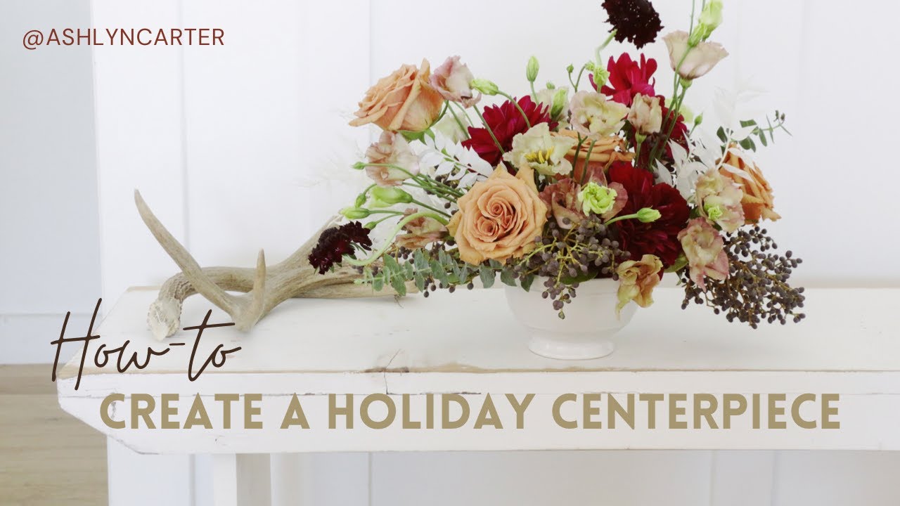 HOW TO MAKE A HOLIDAY FLORAL CENTERPIECE | Thanksgiving Inspired Flowers