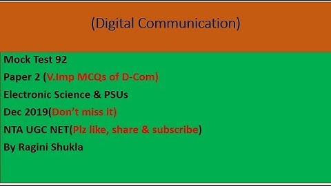Mock Test 92||P2||D-Comm. || Electronic Science & PSUs ||NTA UGC NET|| By Ragini Shukla