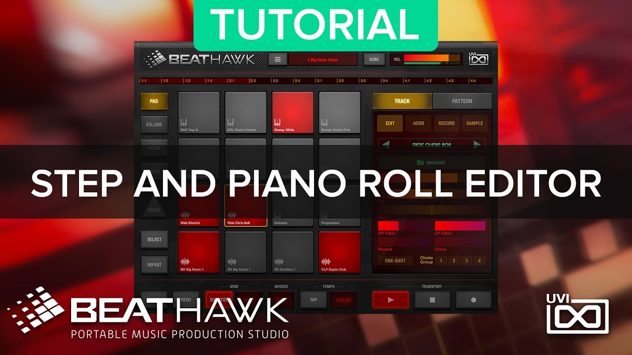 UVI BeatHawk Tutorial  | Step and Piano Roll Editor