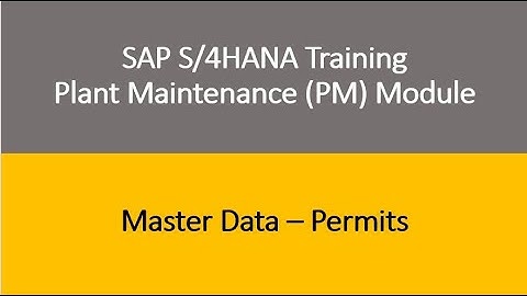 Video 09 - SAP S/4HANA Plant Maintenance (PM) Training : Master Data - Permits