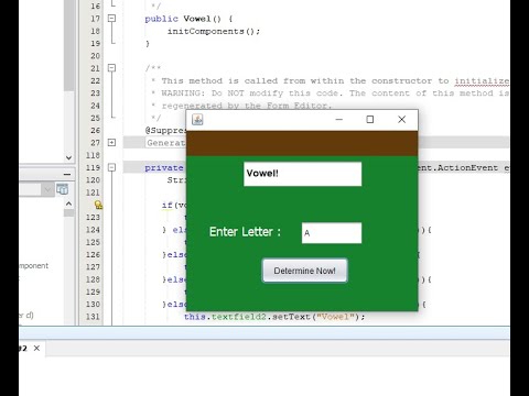 Java Swing 3 Vowel  or Consonant 1