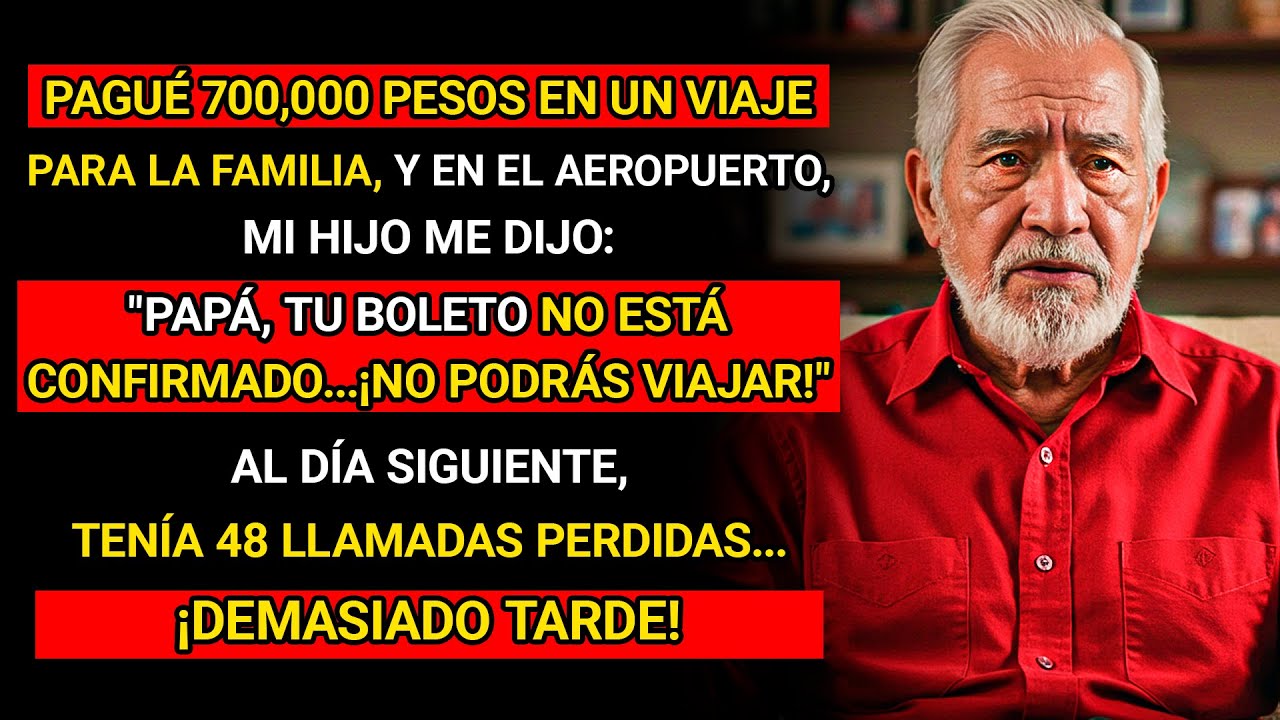 PAGUÉ 700,000 PESOS EN UN VIAJE FAMILIAR… EN EL AEROPUERTO, MI HIJO ME DIJO: “TU BOLETO NO ESTÁ…
