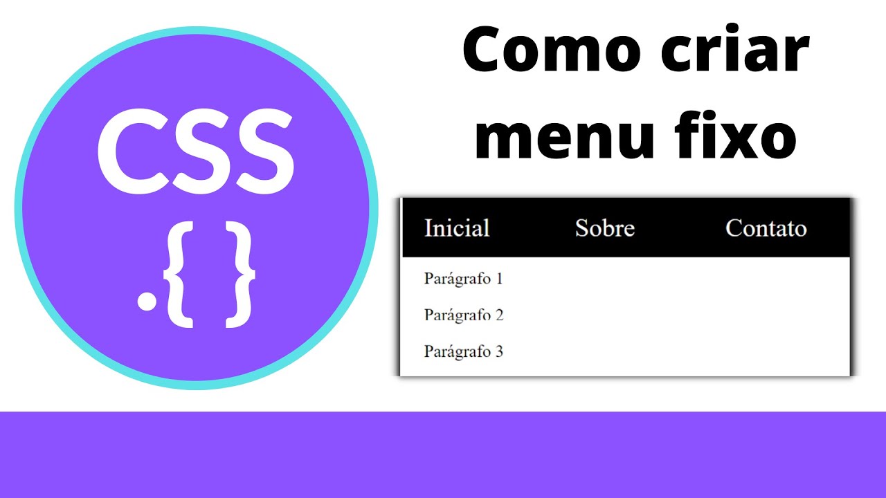 CSS - Como criar um menu fixo com CSS - passo a passo - YouTube