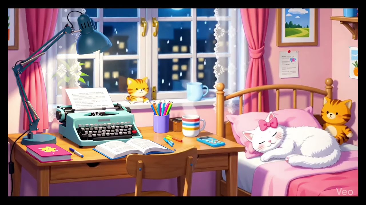 Sleepy Night Lo-fi 🌙 Soft Piano & Rainy Ambience for Deep Rest (No Vocals, 55 BPM)