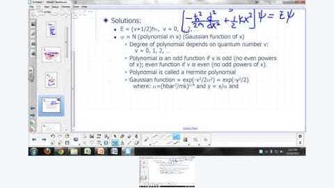 Physical Chemistry Lecture - Harmonic Oscillator