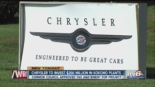 Chrysler to invest $266 million in Kokomo plants