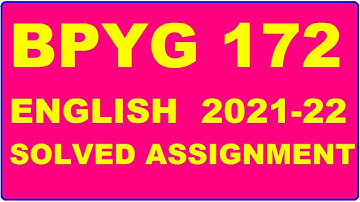 BPYG 172 Solved Assignment 2021-22 in ENGLISH,  Whatsapp For Pdf  9992290905.