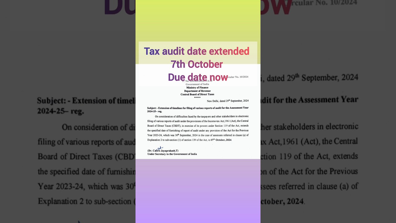 tax audit date extended l last date of tax audit 2024 ? 