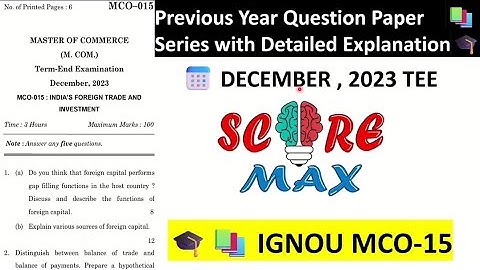 MCO 15 II IMPORTANT QUESTIONS II PREVIOUS YEAR QUESTION Paper II IGNOU