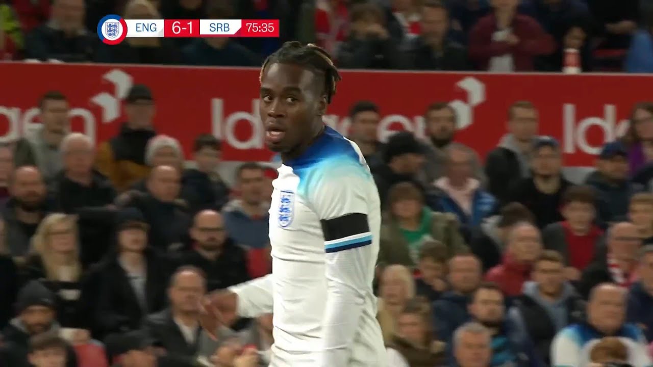 Jamie Gittens vs Serbia U21 Euro qualifying (12/10/2023)