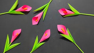 Diy Tulip 🌷 flower making Ideas | Paper Craft #wallhanging #viral #viralvideo #flowers #tulipflower