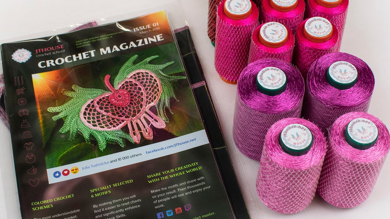 Crochet yarn kit with DIY magazine crochet by JThouse. Crochet yarn kit "Italian Viscose", "Filati"