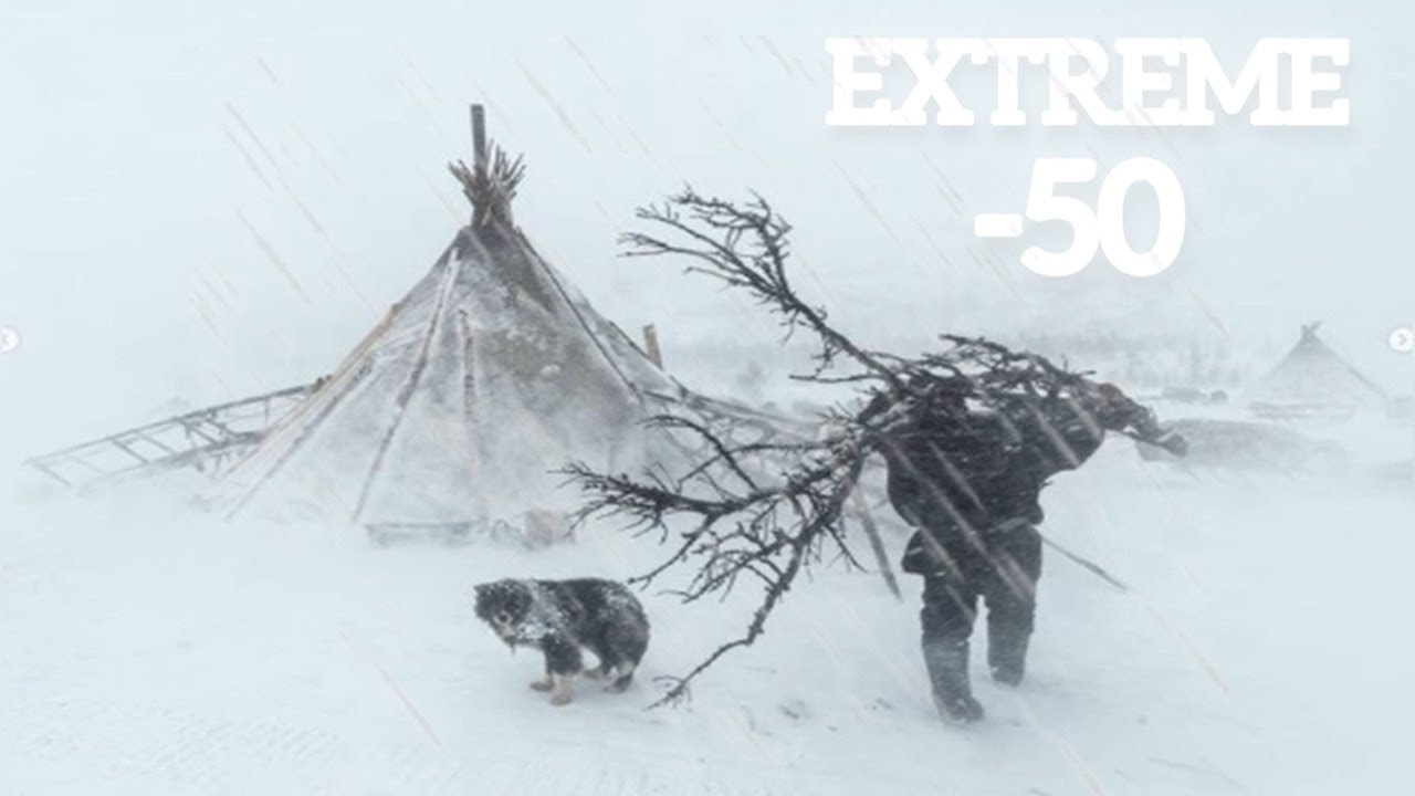 EXTREME Winter Stranded! Camping Heavy snow -50° Solo Camping 4 Days ...