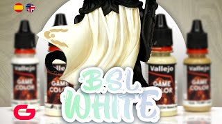 How to paint WHITE using B.S.L. Vallejo System (only 4 colors)