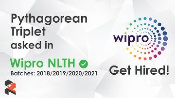 Wipro Coding Question - The Pythagorean Triplet