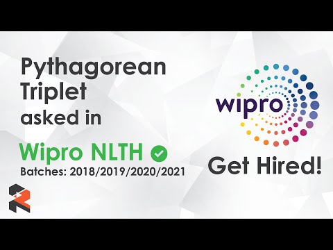 Wipro Coding Question - The Pythagorean Triplet