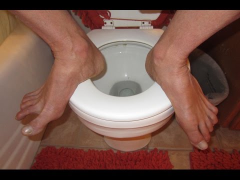 How to Squat on Toilet!  Caution Heavy People!  Avoid WEAK Toilets!