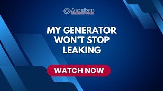 My Generator has a leak! - Things to do