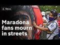 Diego Maradona: Thousands take to streets to pay tribute