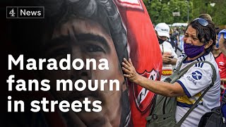 Diego Maradona: Thousands take to streets to pay tribute