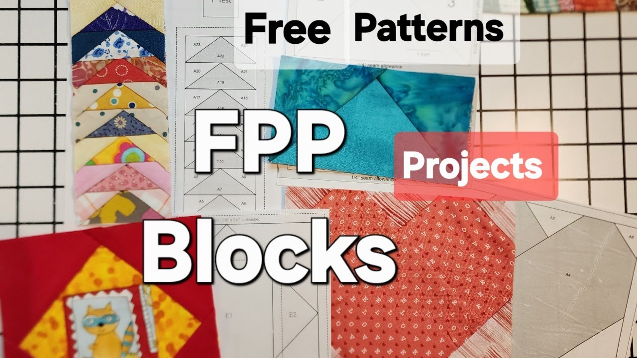 Free FPP Patterns, Flying Geese Patterns, Mod FPP Log Cabin Blocks,  Baby Quilts, #fpp #scrapfabric