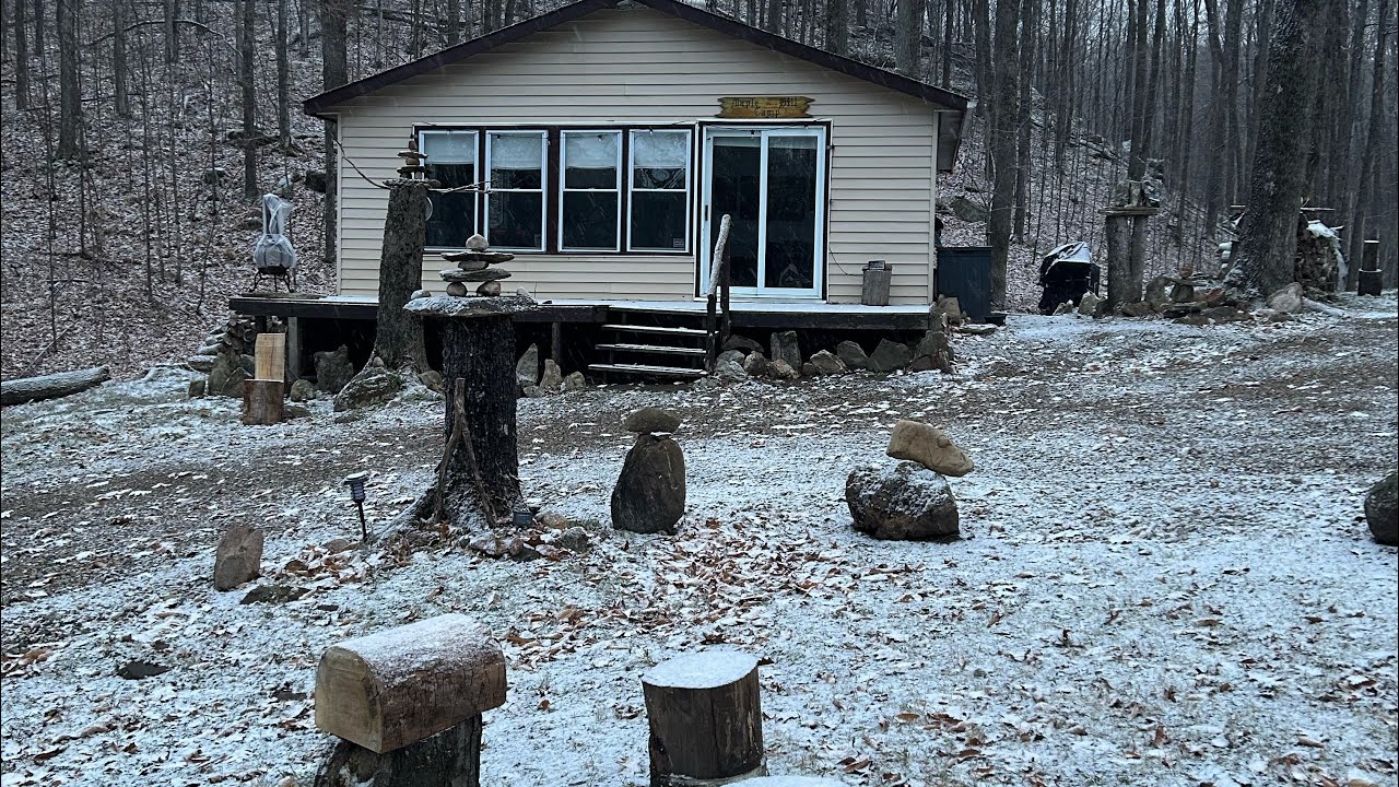 Major Canadian snow storm at the off grid cabin! - YouTube