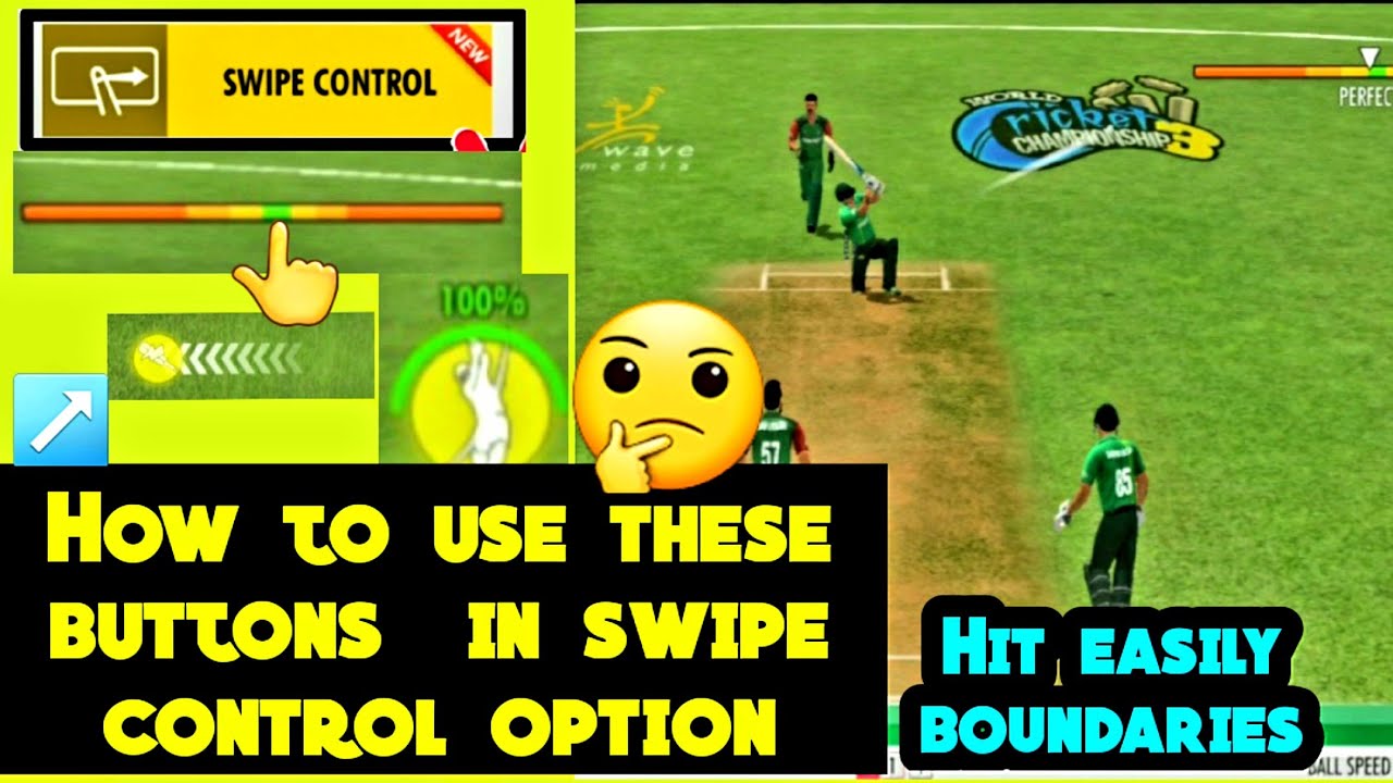Wcc3 swipe control button full review | How to use these buttons in swipe control option | hit sixes
