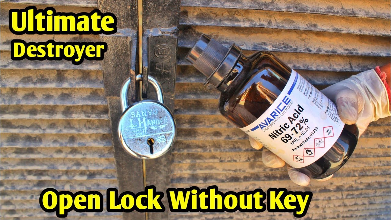 Open a Lock Without Key - Lock vs Nitric Acid vs Metal