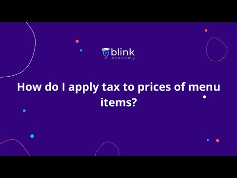 Blink Merchant Portal: Tax on Products