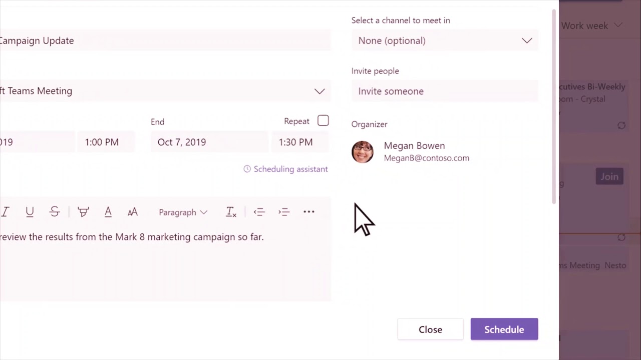 Create a new meeting in Microsoft Teams - YouTube