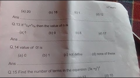 Class 11th Math question paper Half year September 2018