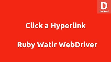 Click on hyperlink Watir WebDriver